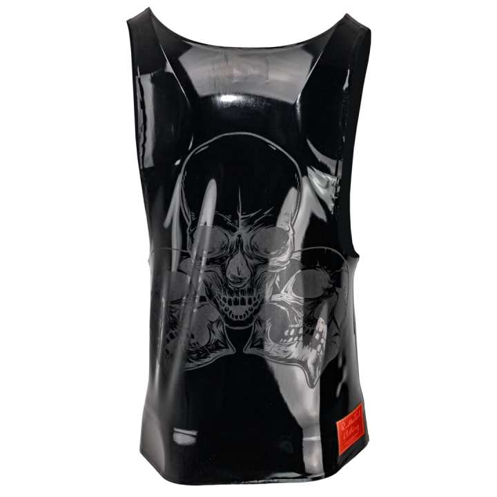 Tanktop - Muscle Shirt 3 SKULLS black Latex Laser Edition